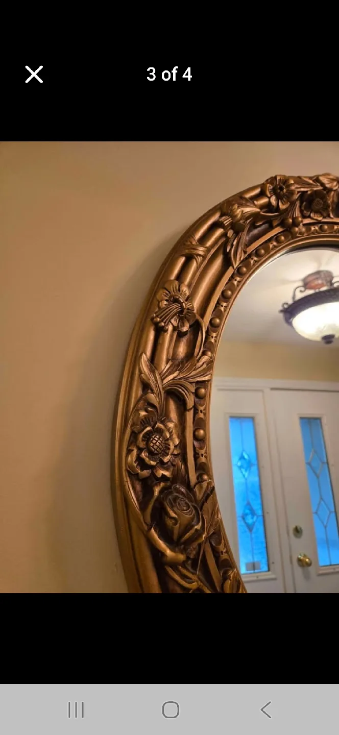 Ornate Gold Oval Mirror image indicator(2)