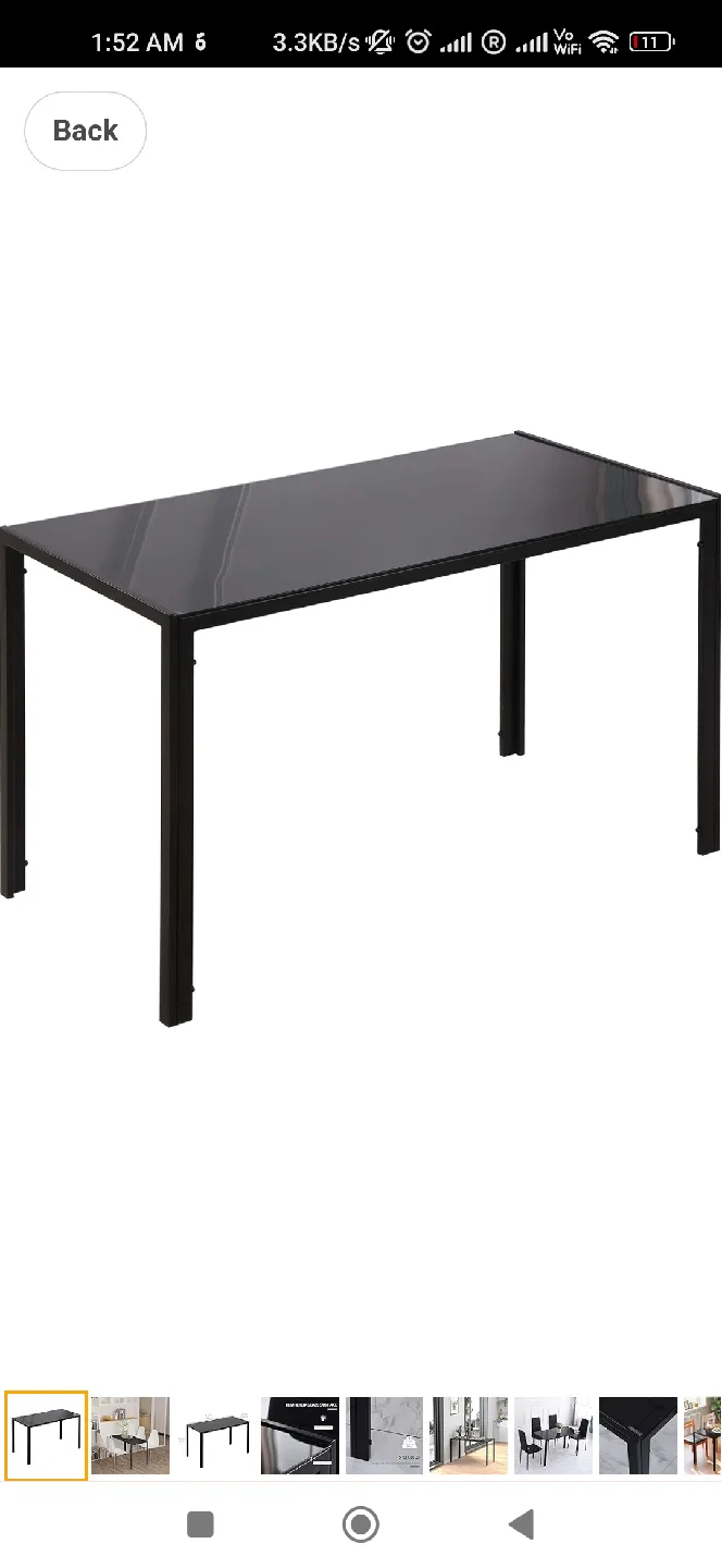 Black Glass Top Dining/Office Table image indicator(3)