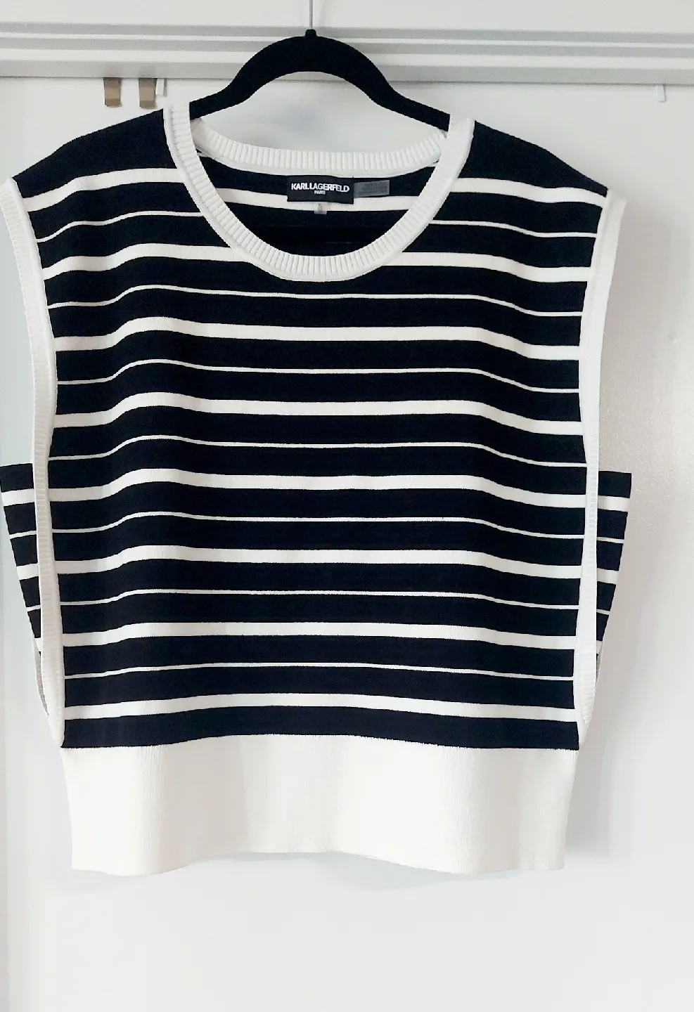 Karl Lagerfeld Striped Knit Top - Size XL thumbnail
