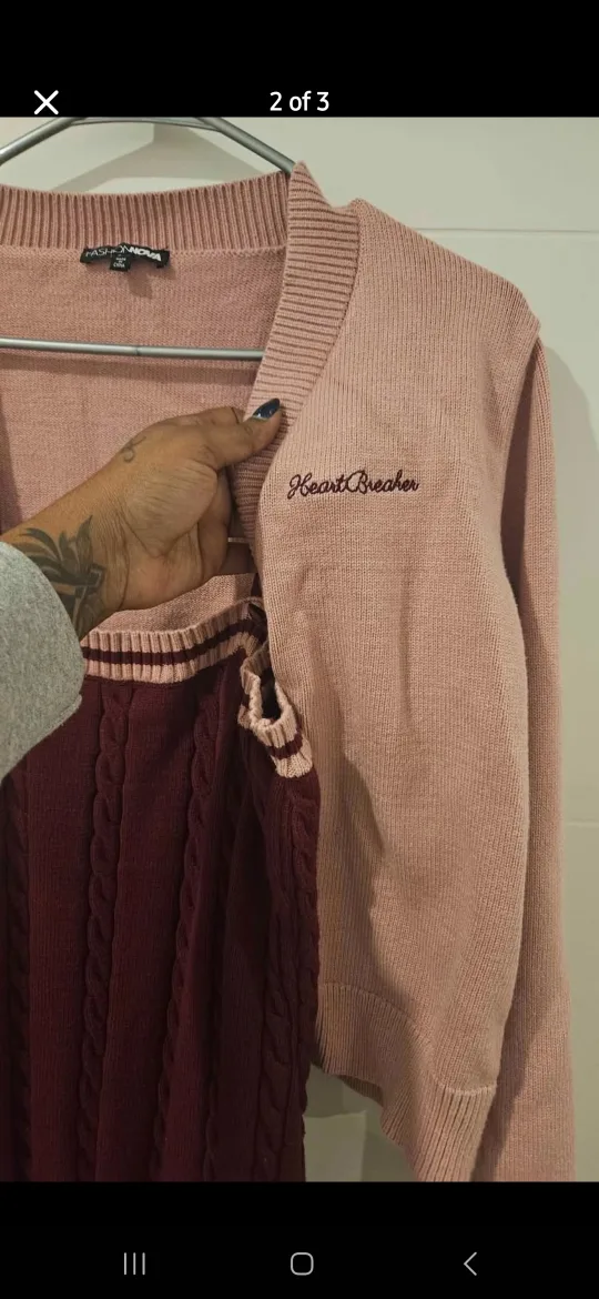 Fashion Nova Heartbreaker Dress & Cardigan Set - Size XL image indicator(2)