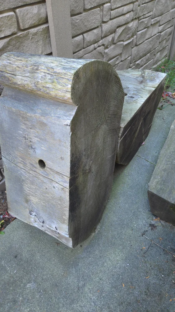 Rustic Wooden Bench/Stump Set image indicator(8)