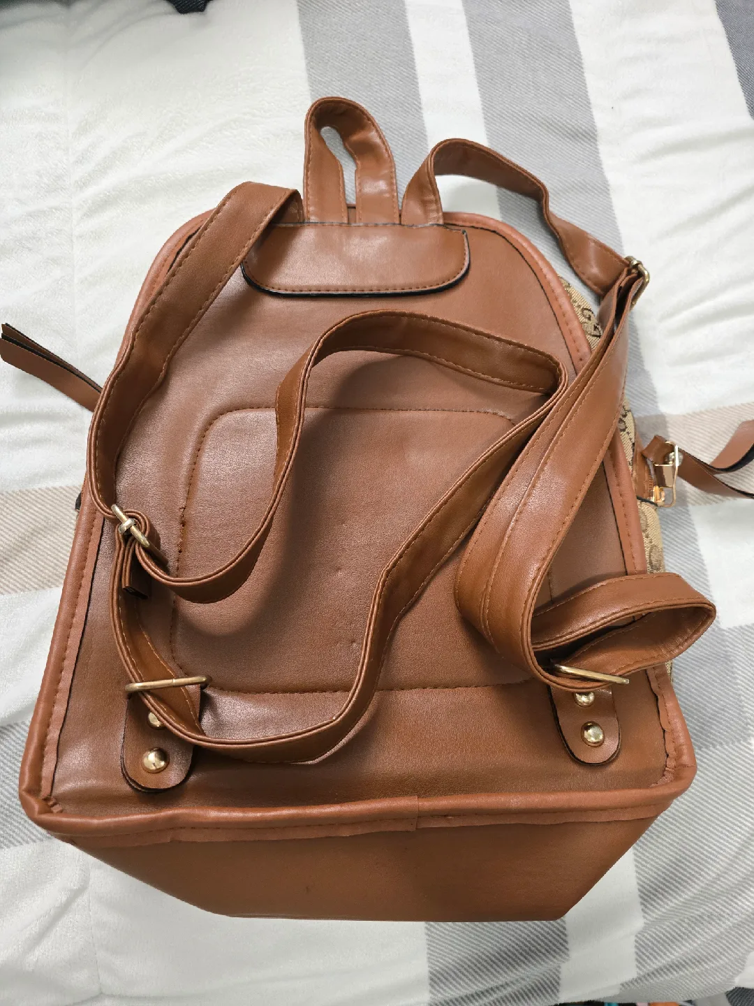 Patterned Brown Backpack image indicator(5)