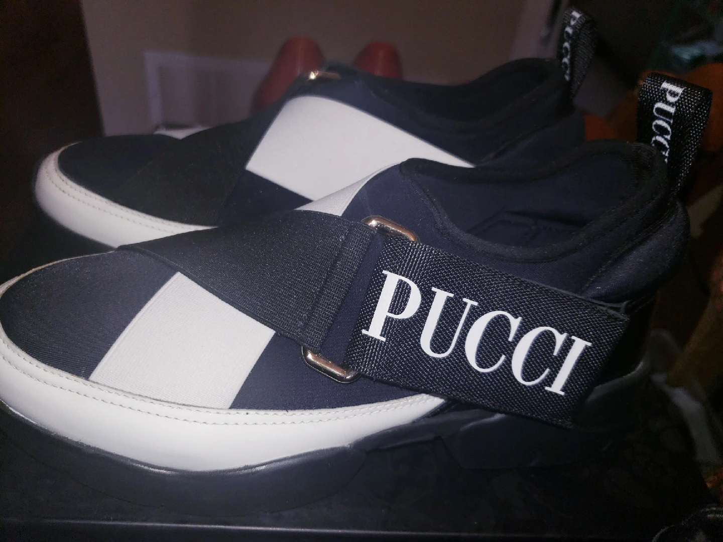 Emilio Pucci Black & White Sneakers size 6.5