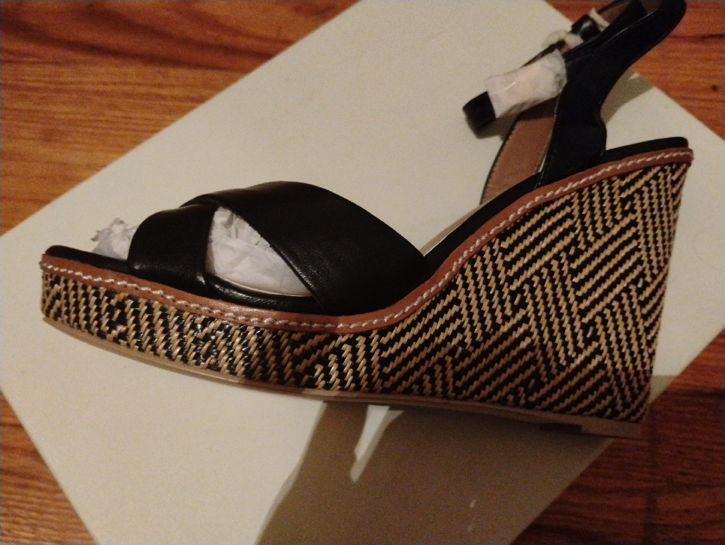 Ava & Aiden Black Wedge Sandals - New in Box! - photo 2