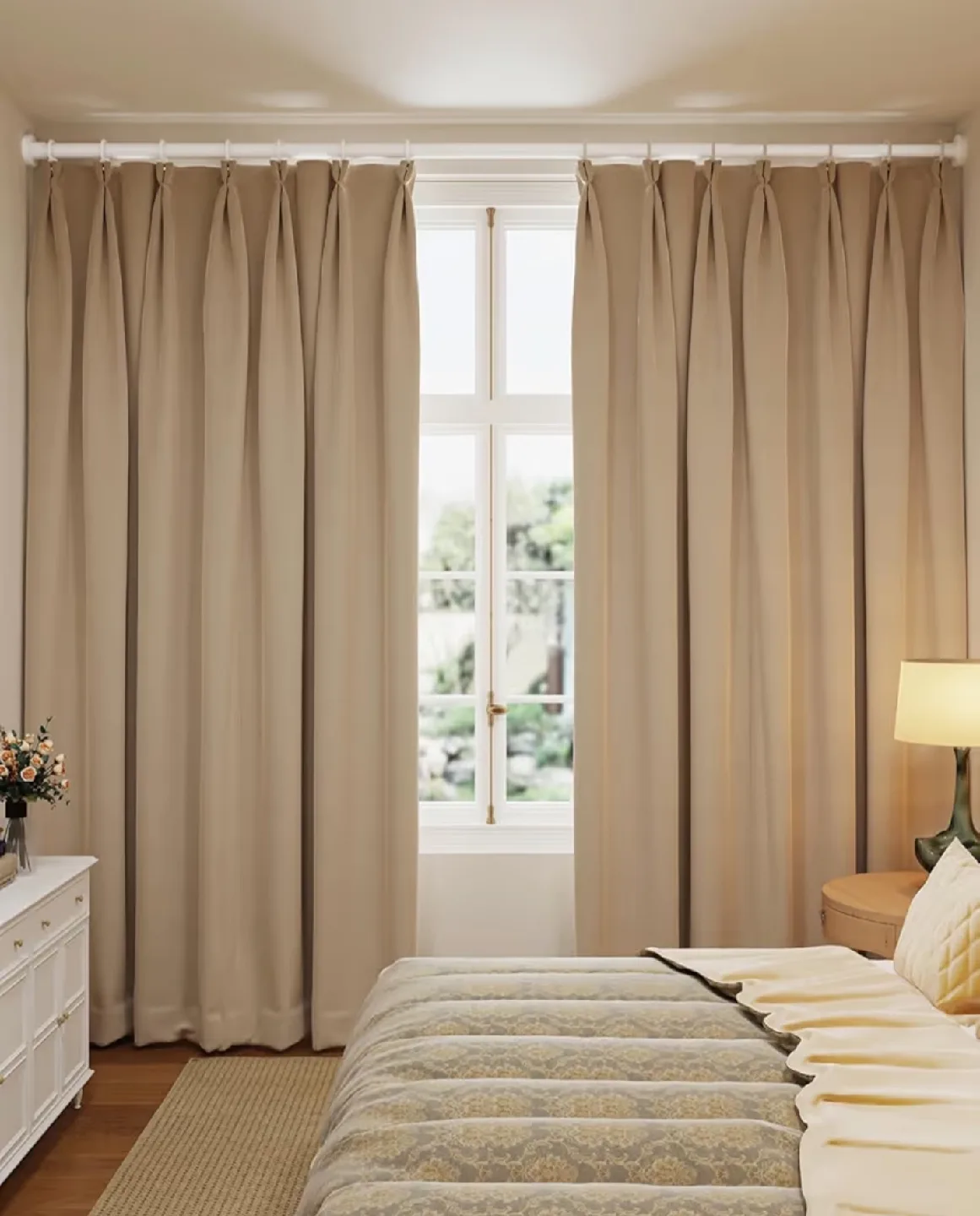 White Curtain Rod 120-200 cm (47-79 ") [No Drill] thumbnail