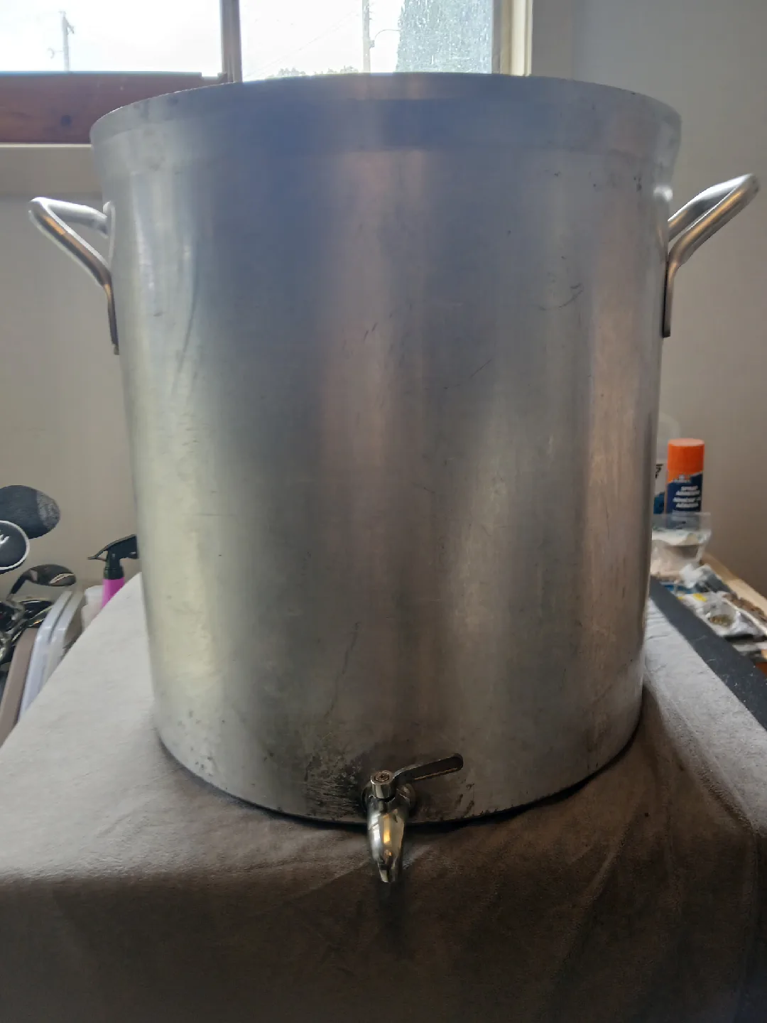 Large Aluminum Stock Pot with Spigot