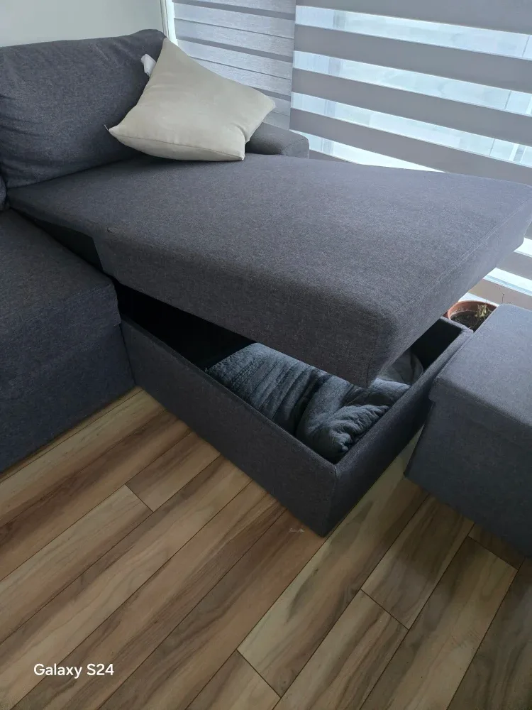 Grey Sectional Sofa with Storage image indicator(2)