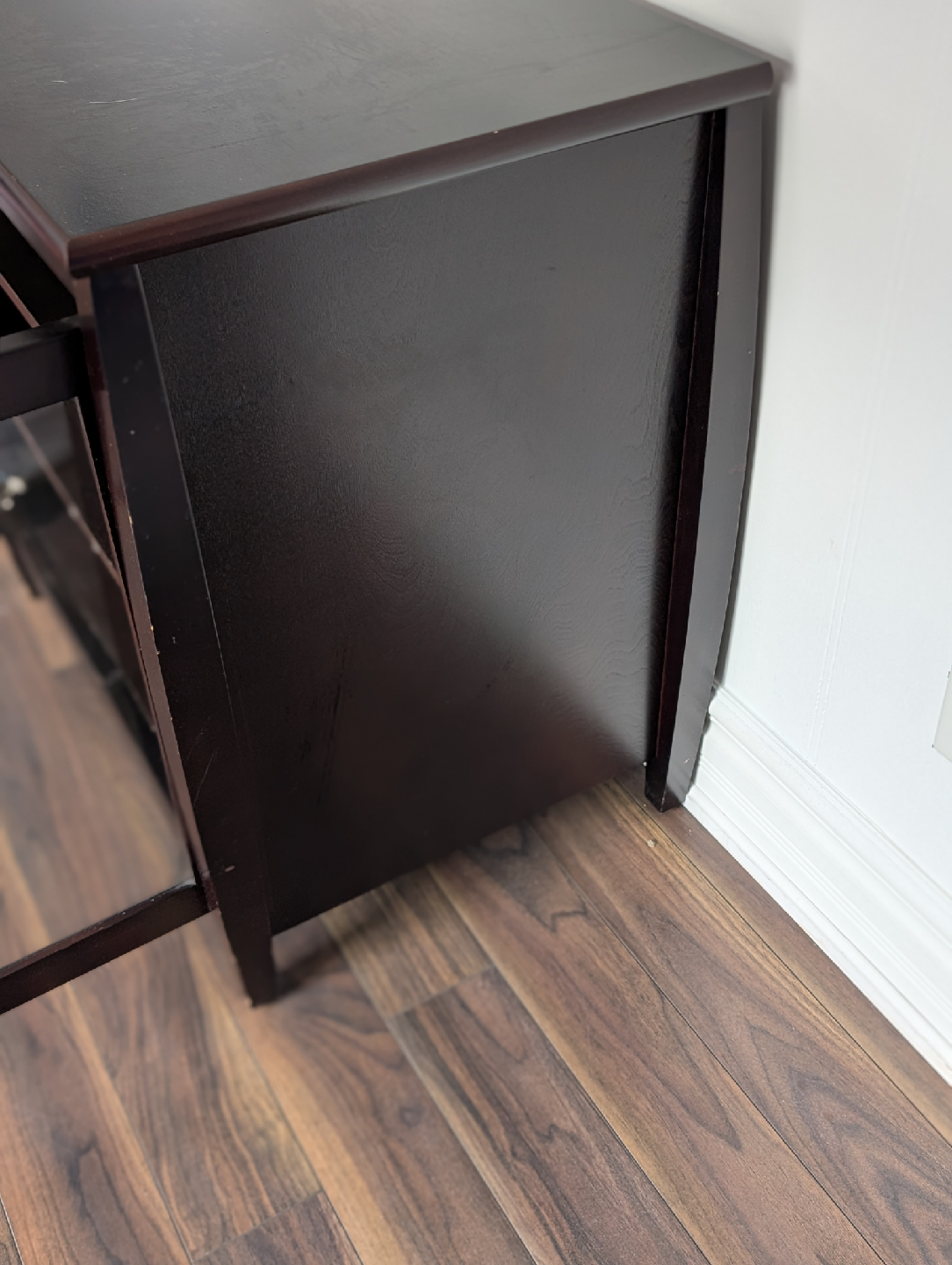 Dark Brown Glass Door TV Cabinet - photo 4