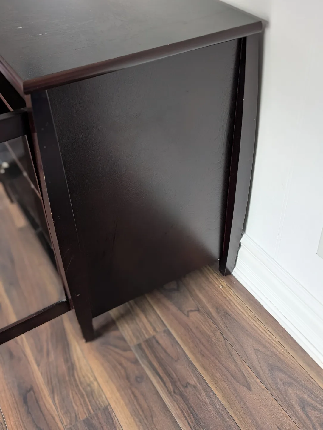 Dark Brown Glass Door TV Cabinet image indicator(4)