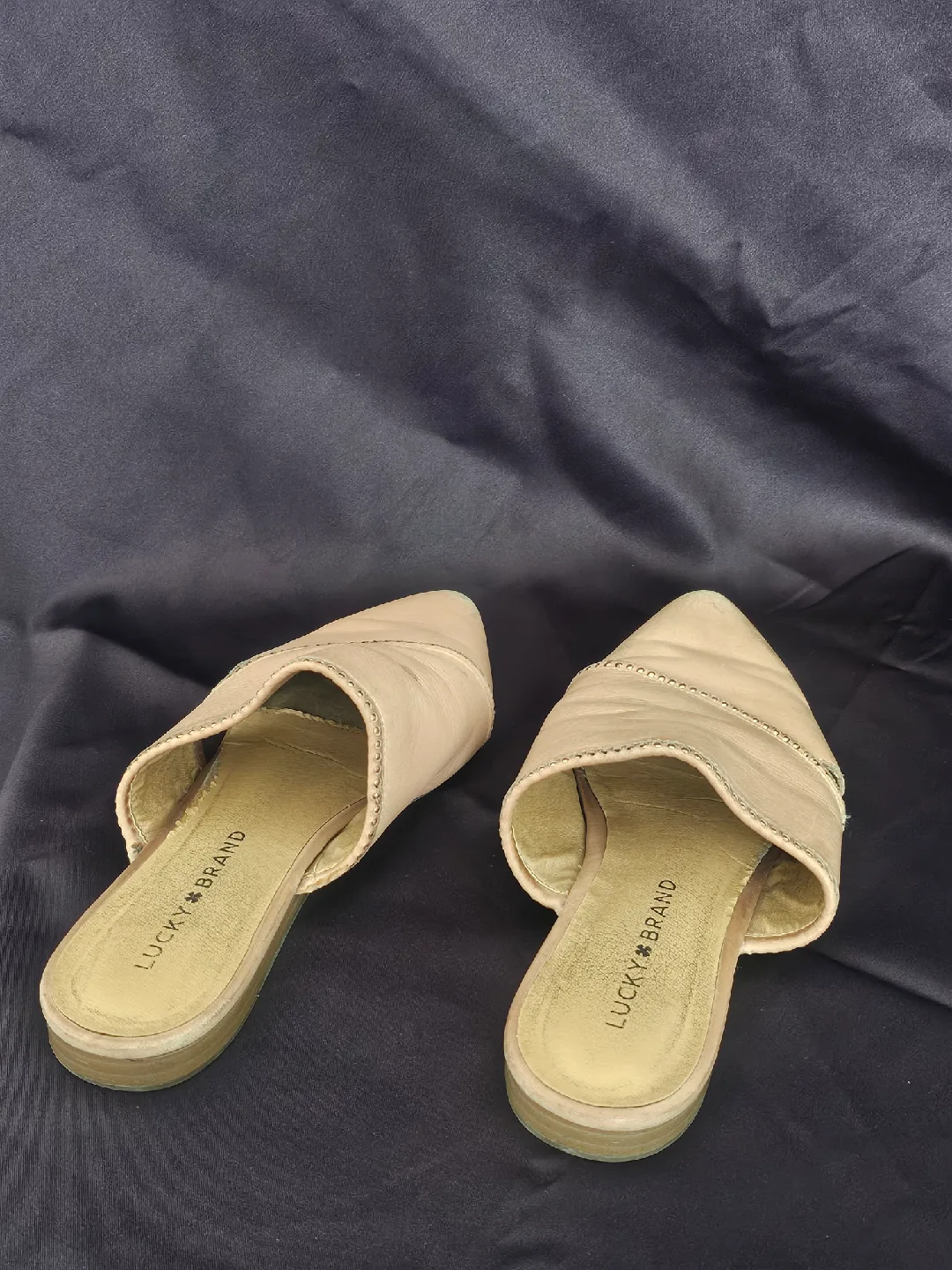 USED - Lucky Brand Blue Suede/Leather Mules - Size 6 image indicator(3)