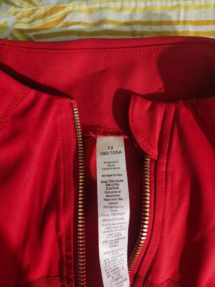 NWT Red Lululemon Define Jacket w/ Gold Accents image indicator(4)
