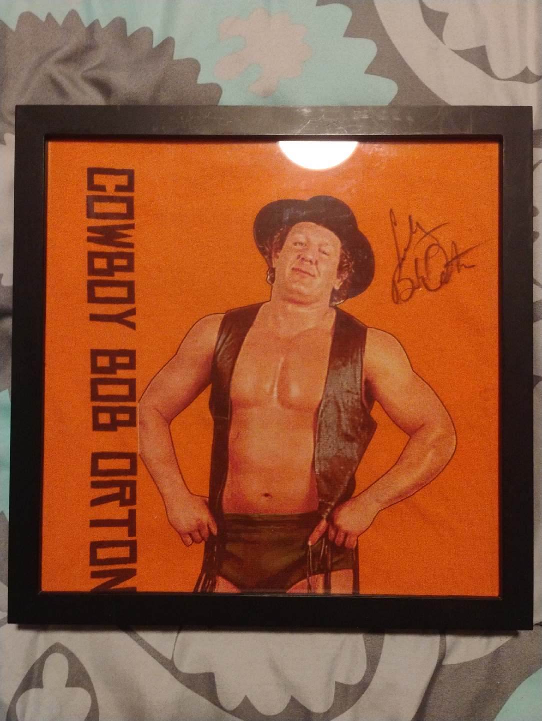 Framed Cowboy Bob Orton Autographed Photo