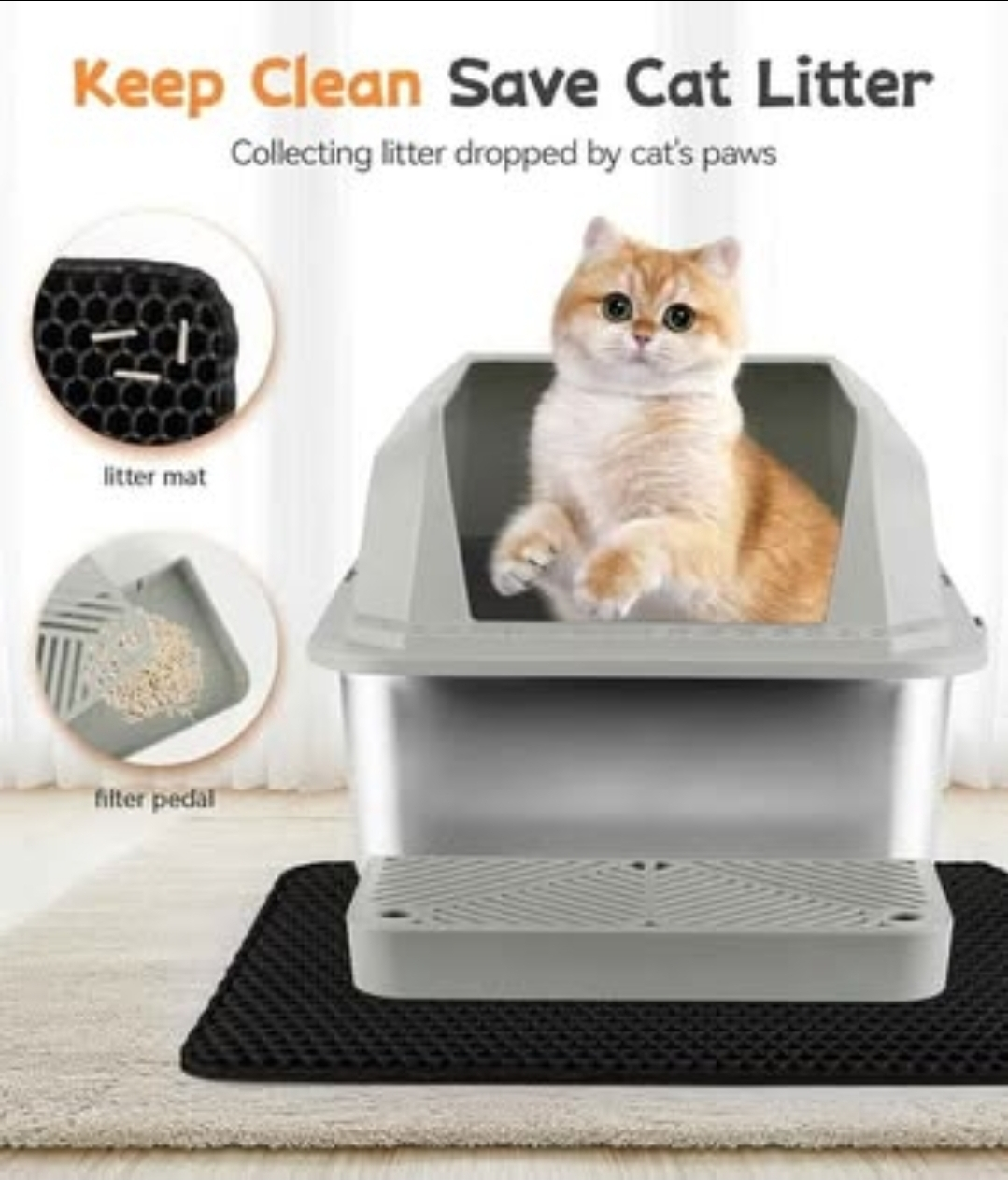 Stainless steel Extra Large 30L Cat Litter Box - photo 4