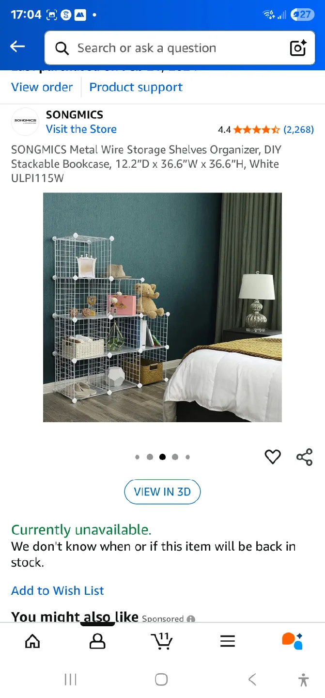 Moving sale! - SONGMICS Metal Wire Storage Shelves Organizer thumbnail