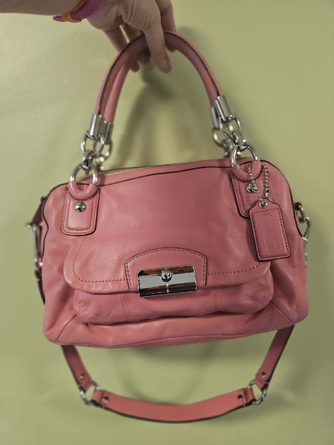 Coach Pink Leather Handbag - L1294-F22304
