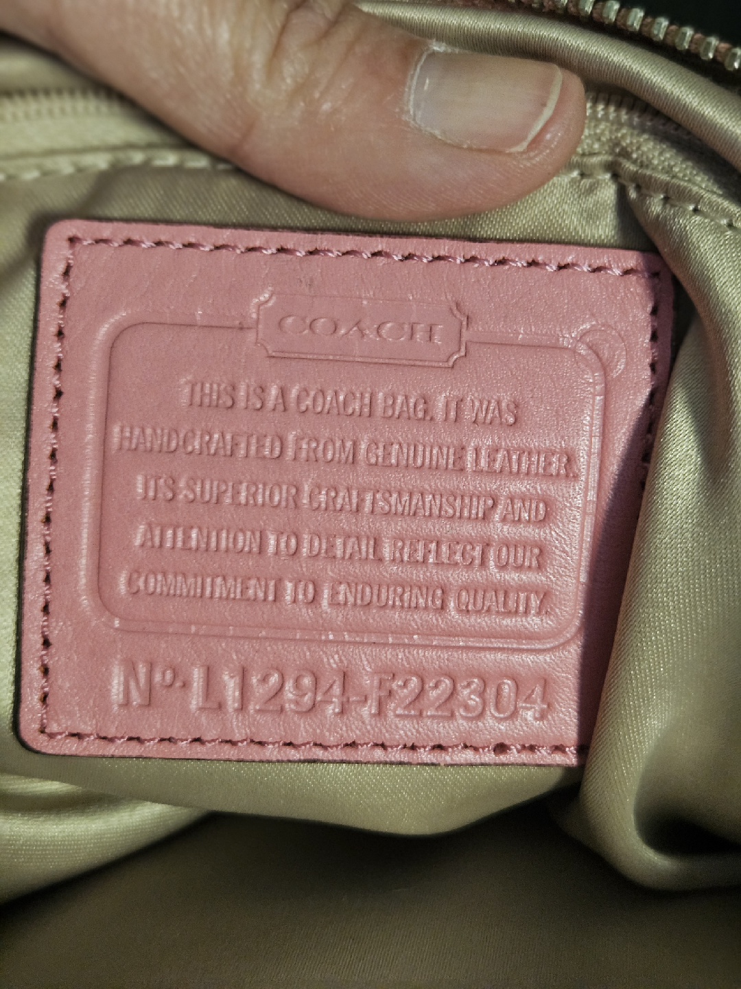 Coach Pink Leather Handbag - L1294-F22304 - photo 3