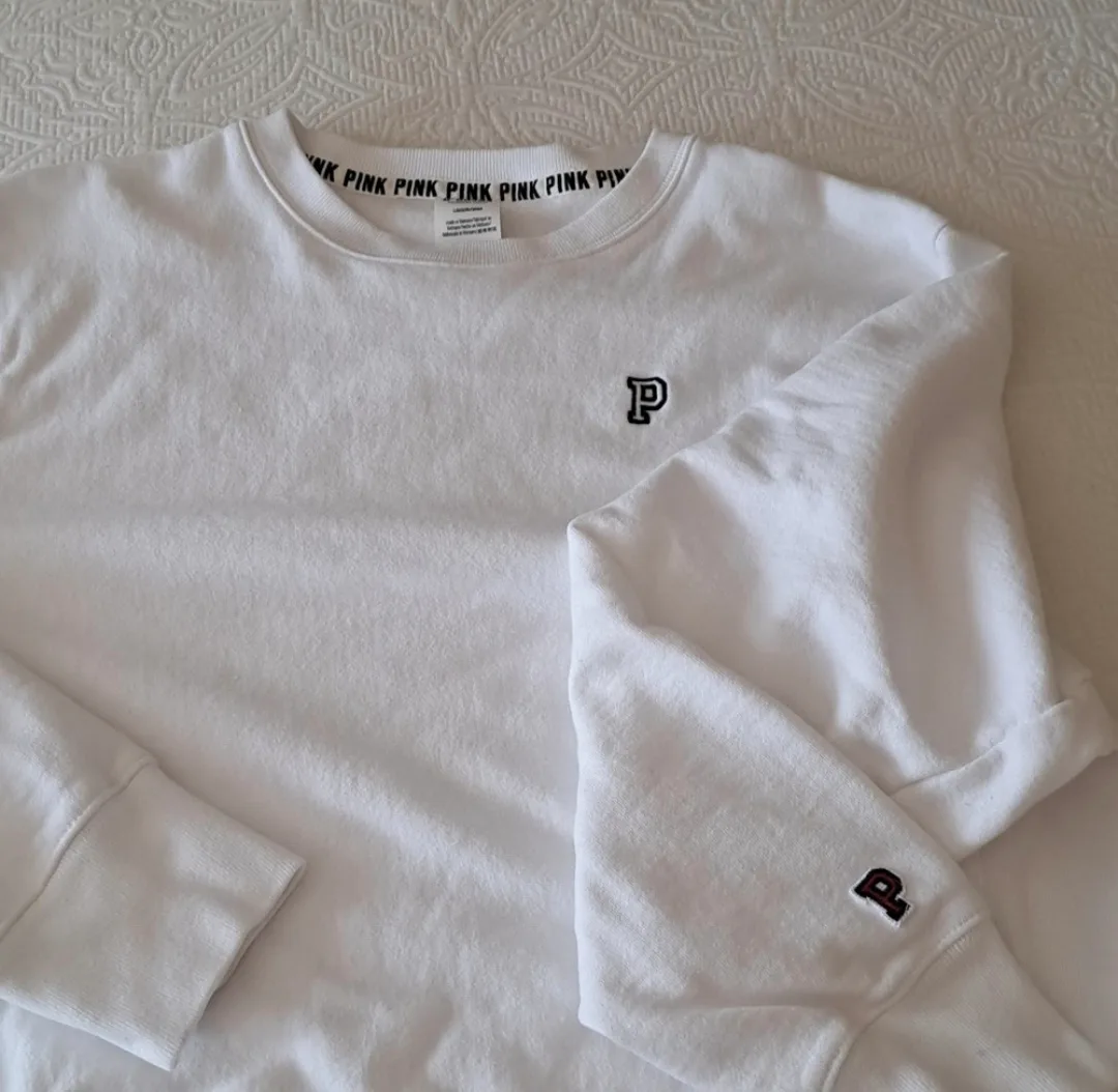 Victoria secret ,Pink,, white sweater thumbnail