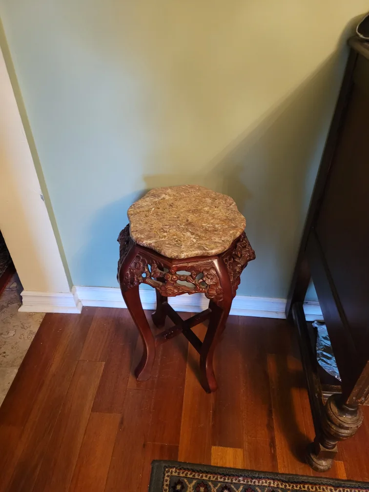 Antique Carved Wood & Marble Furniture Set image indicator(3)