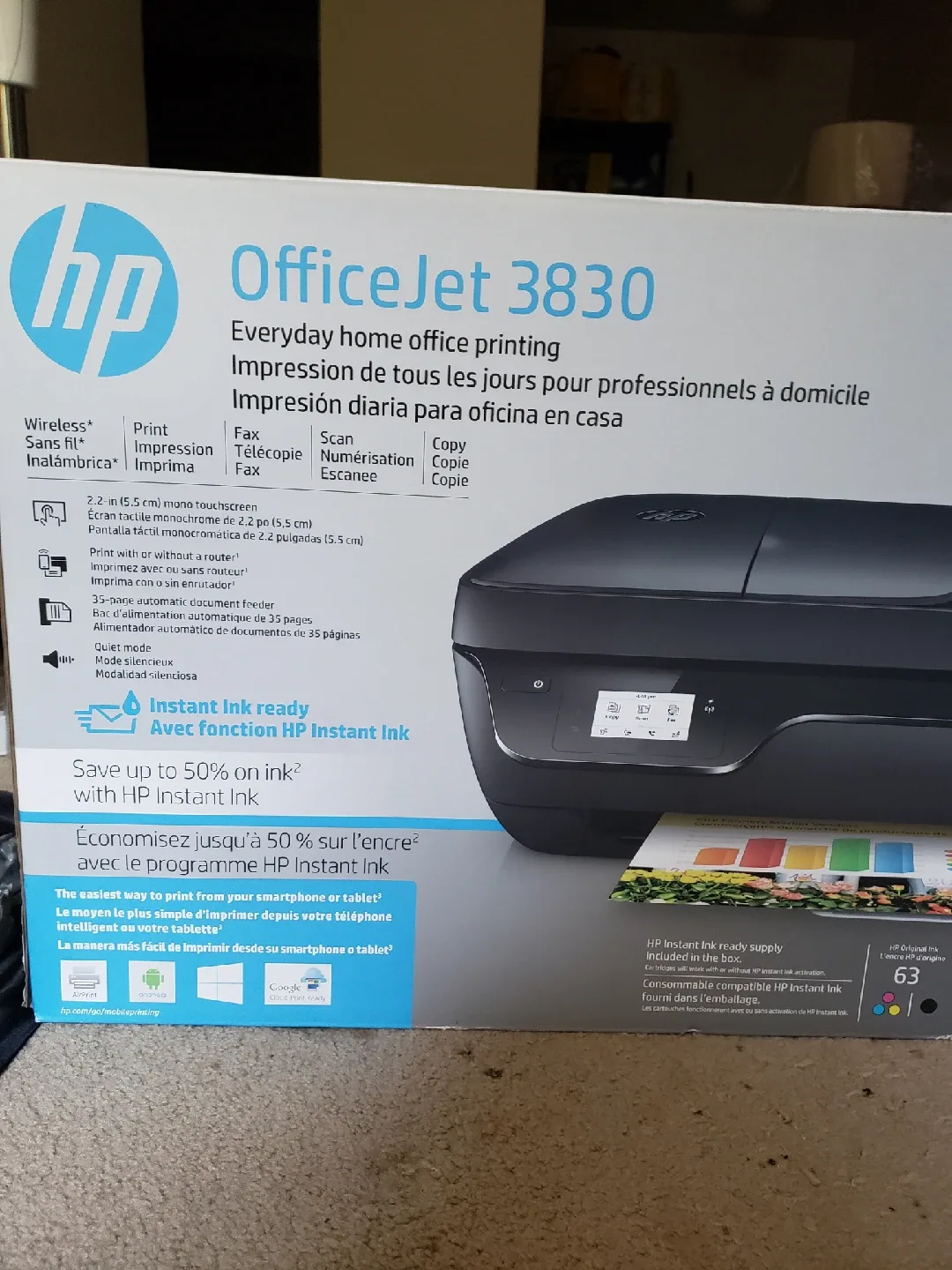 NEW! WIRELESS,  INK Ready,OfficeJet 3830 All-in-One Printer image indicator(2)
