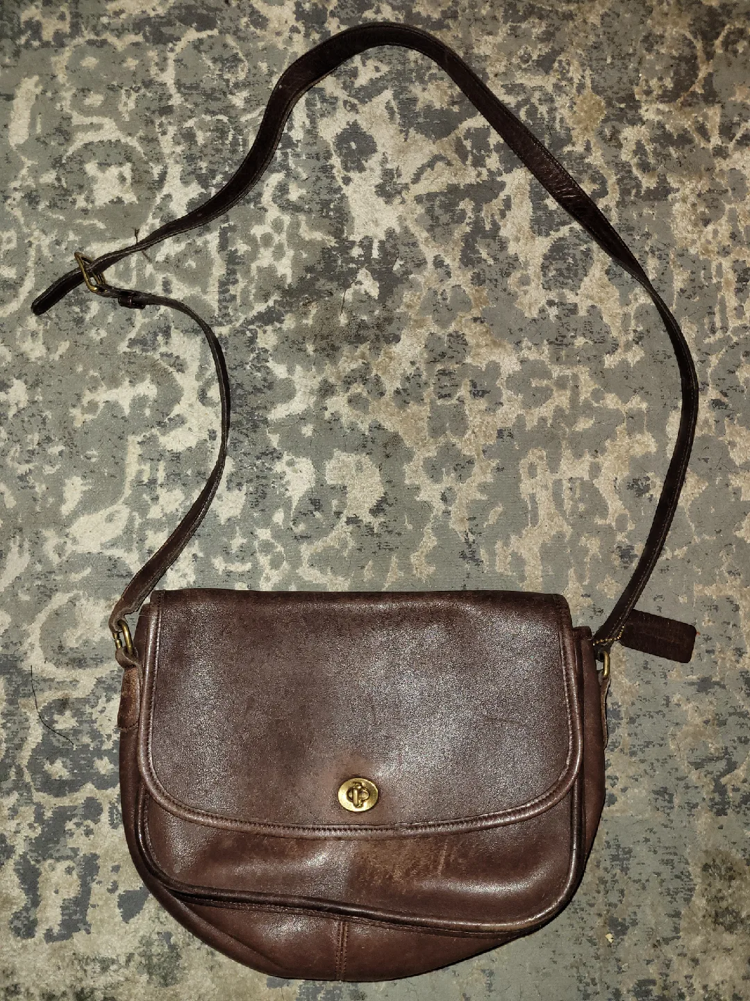 Vintage Coach Brown Leather Crossbody Bag