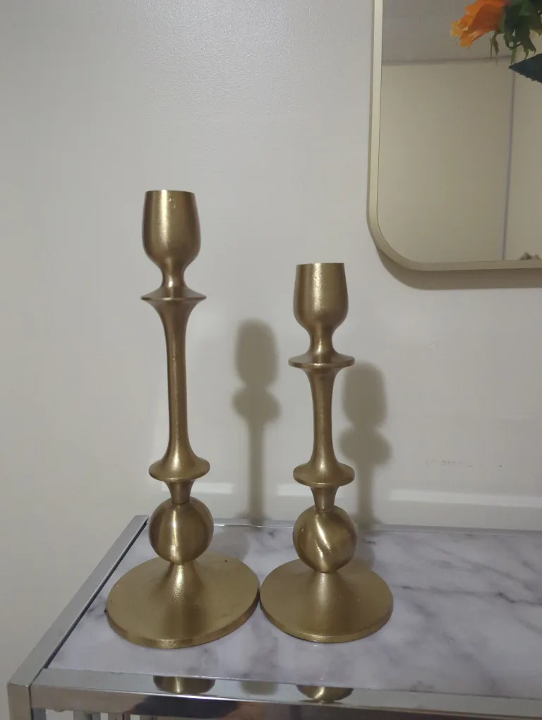 Gold Candlestick Holders - Set of 2 image indicator(2)