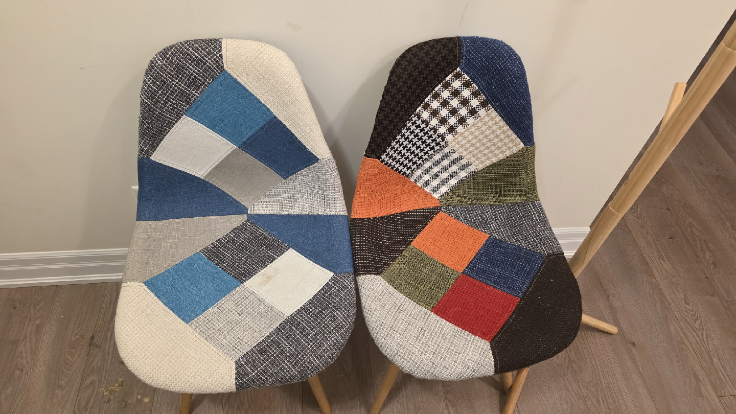 Set of 2 Patchwork Dining Chairs - photo 3