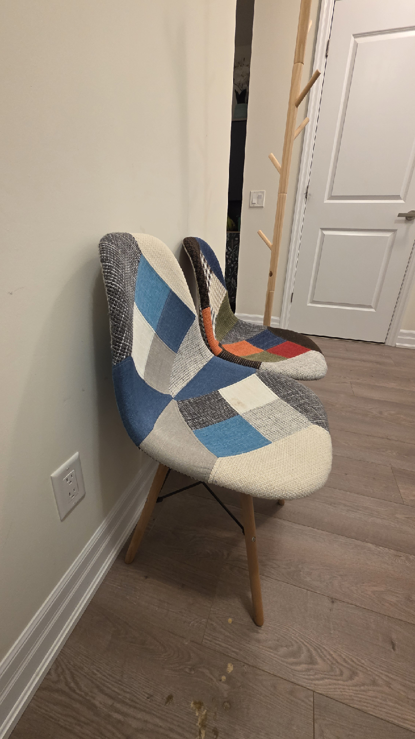 Set of 2 Patchwork Dining Chairs - photo 4