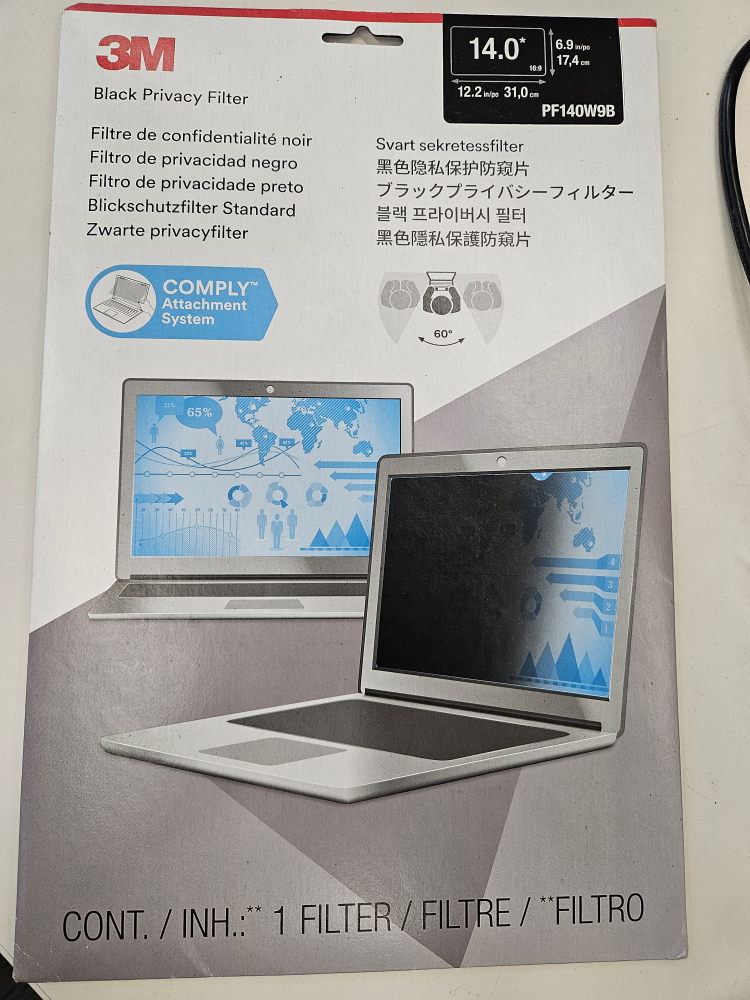 3M Black Privacy Filter 14" PF140W9B