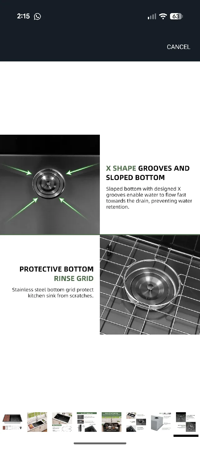 Davivy Kitchen Sink - Deep Single Bowl image indicator(8)