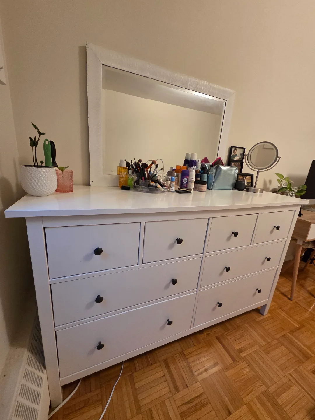 IKEA Hemnes White Dresser with Mirror image indicator(2)