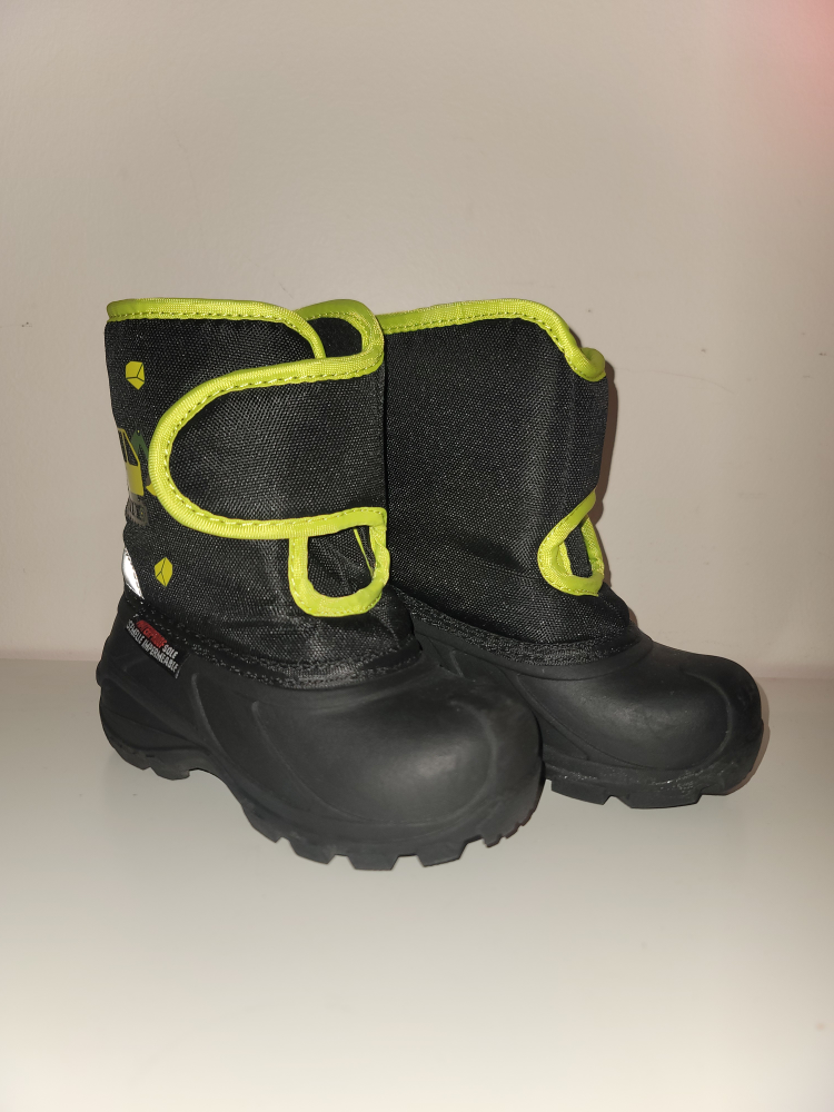 George Toddler Black and Neon Green Winter Boots-Size 8