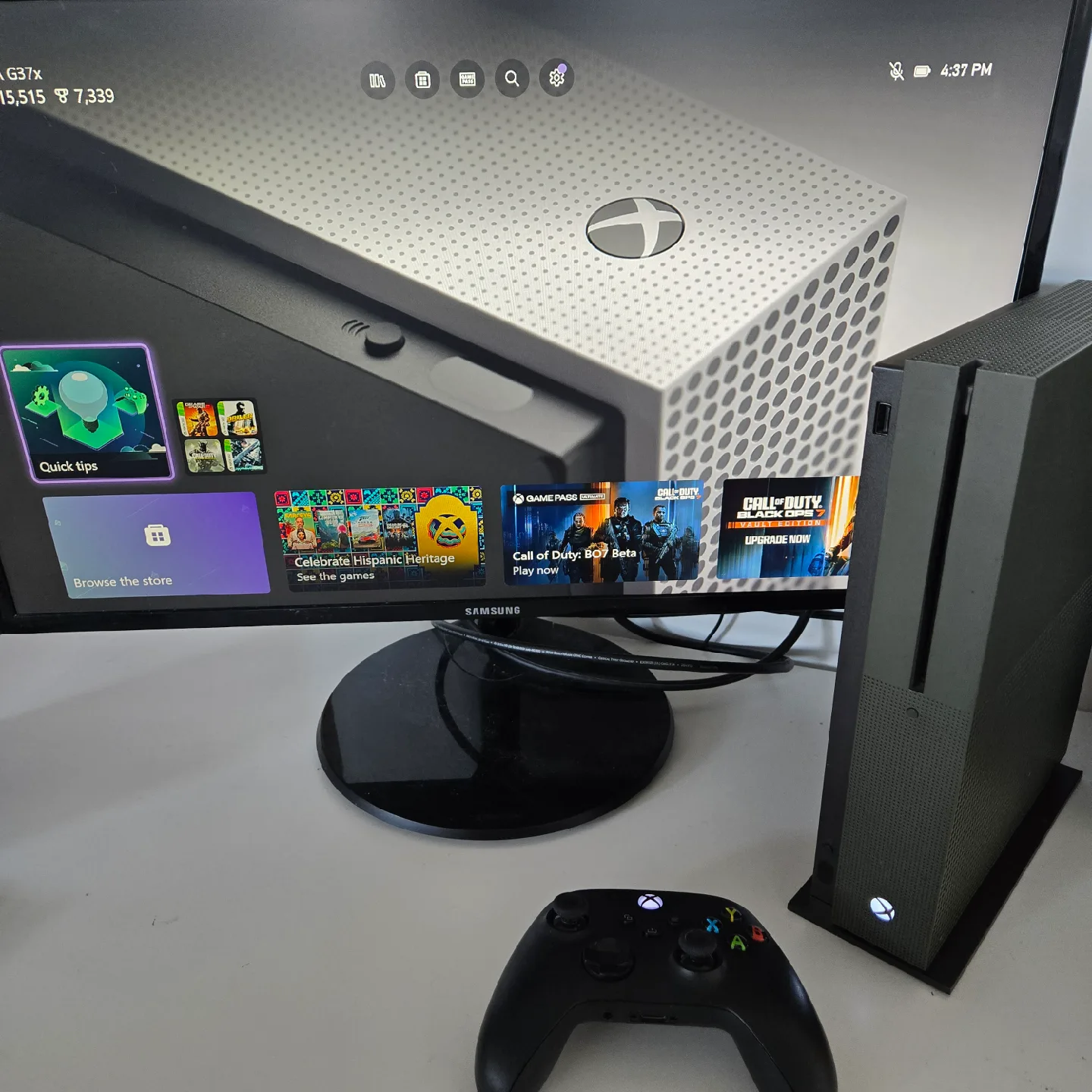 Xbox One S 1TB. Army Green. With cable and controller. No issues thumbnail