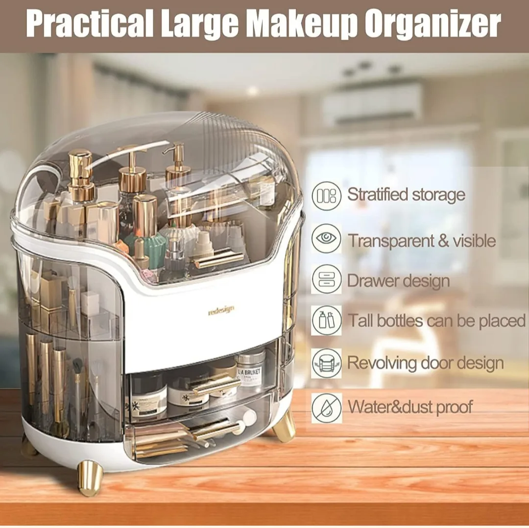 Portable LIGHT LUXURY MAKEUP ORGANIZER, White image indicator(10)