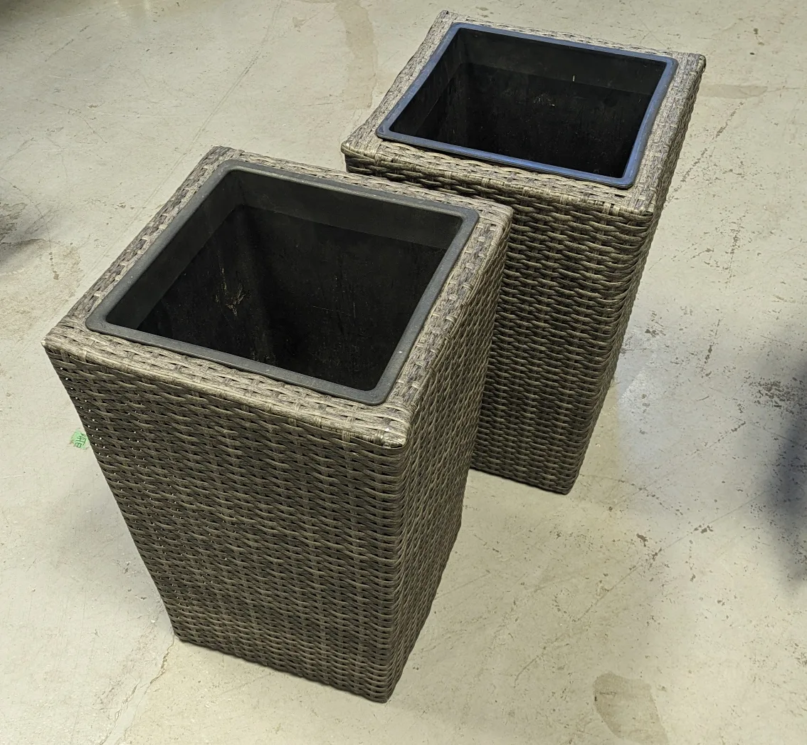 Wicker Outdoor Planters (Set of 2) image indicator(2)