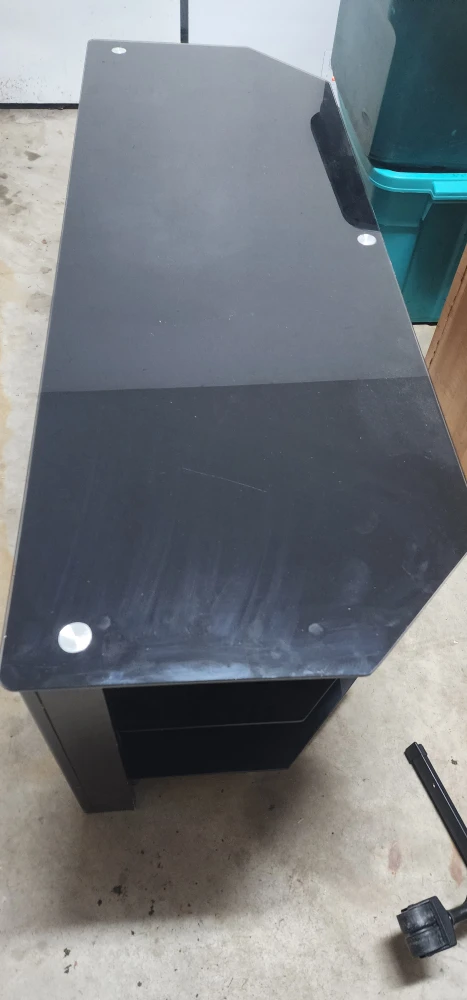 Black Glass Top TV Stand - photo 3