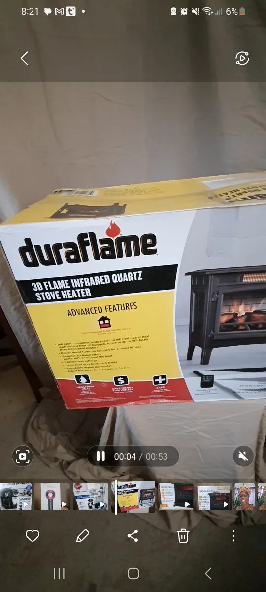 Duraflame 3D Flame Infrared Quartz Stove Heater image indicator(5)
