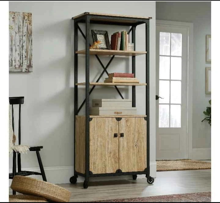 Sauder Steel River Metal & Wood 3-Shelf Bookcase - photo 2
