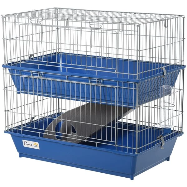 PawHut 2-Tier Small Animal Cage - Blue - photo 3
