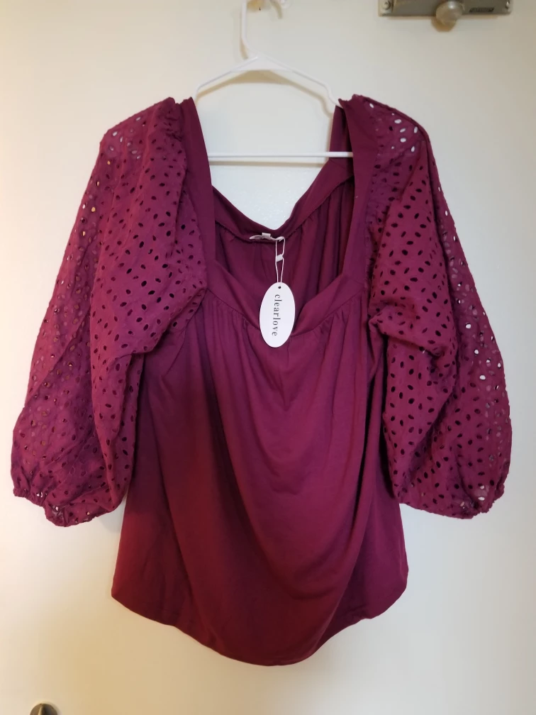 Clearlove XL Burgundy Blouse
