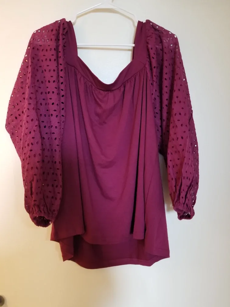 Clearlove XL Burgundy Blouse image indicator(2)
