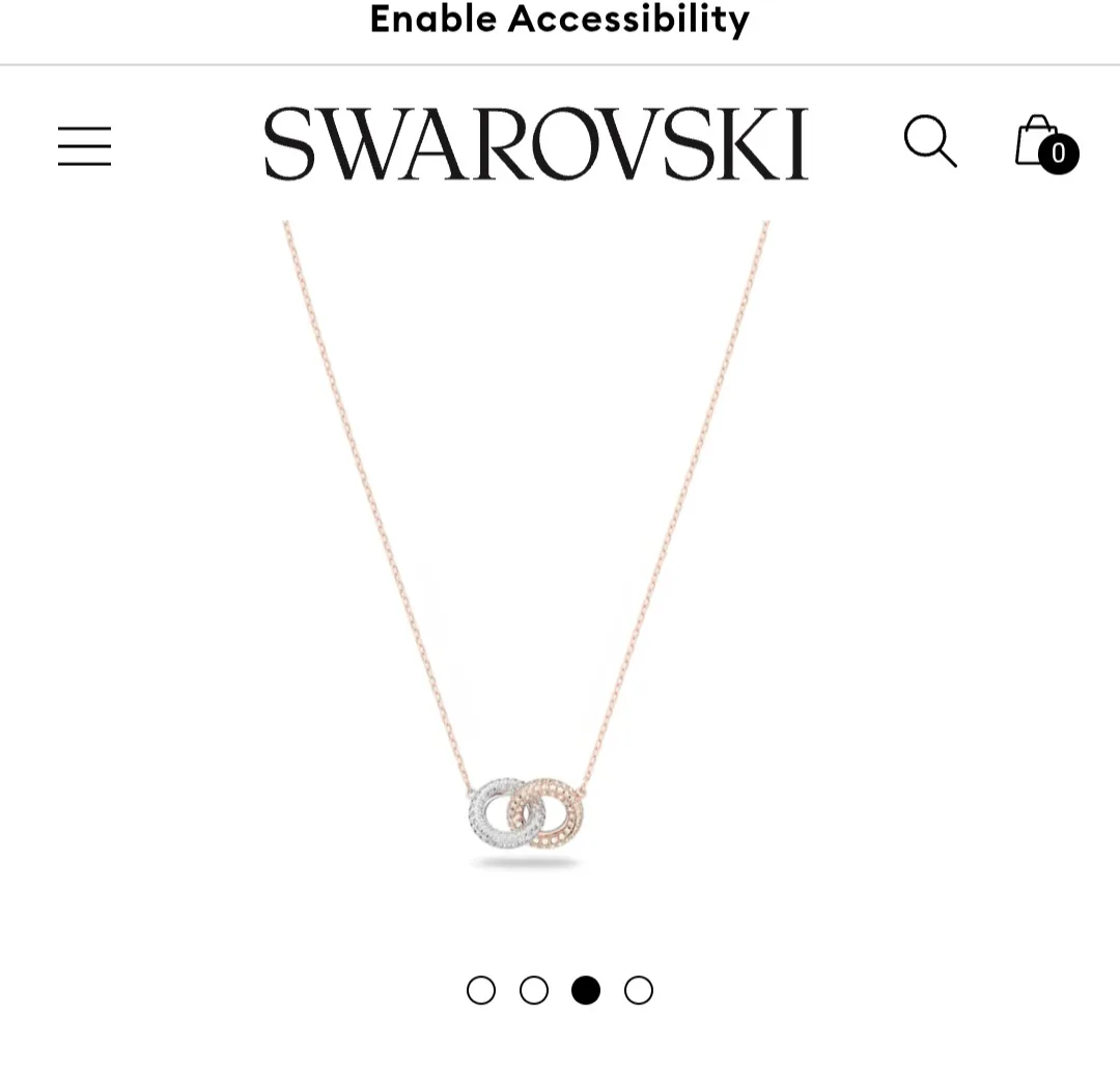 Swarovski Dextera Necklace - Rose Gold & White image indicator(3)