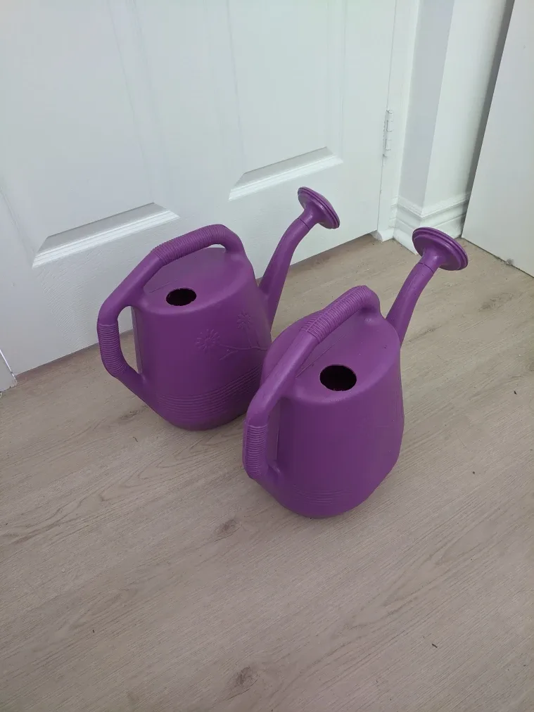 Two  Plastic Watering Cans thumbnail