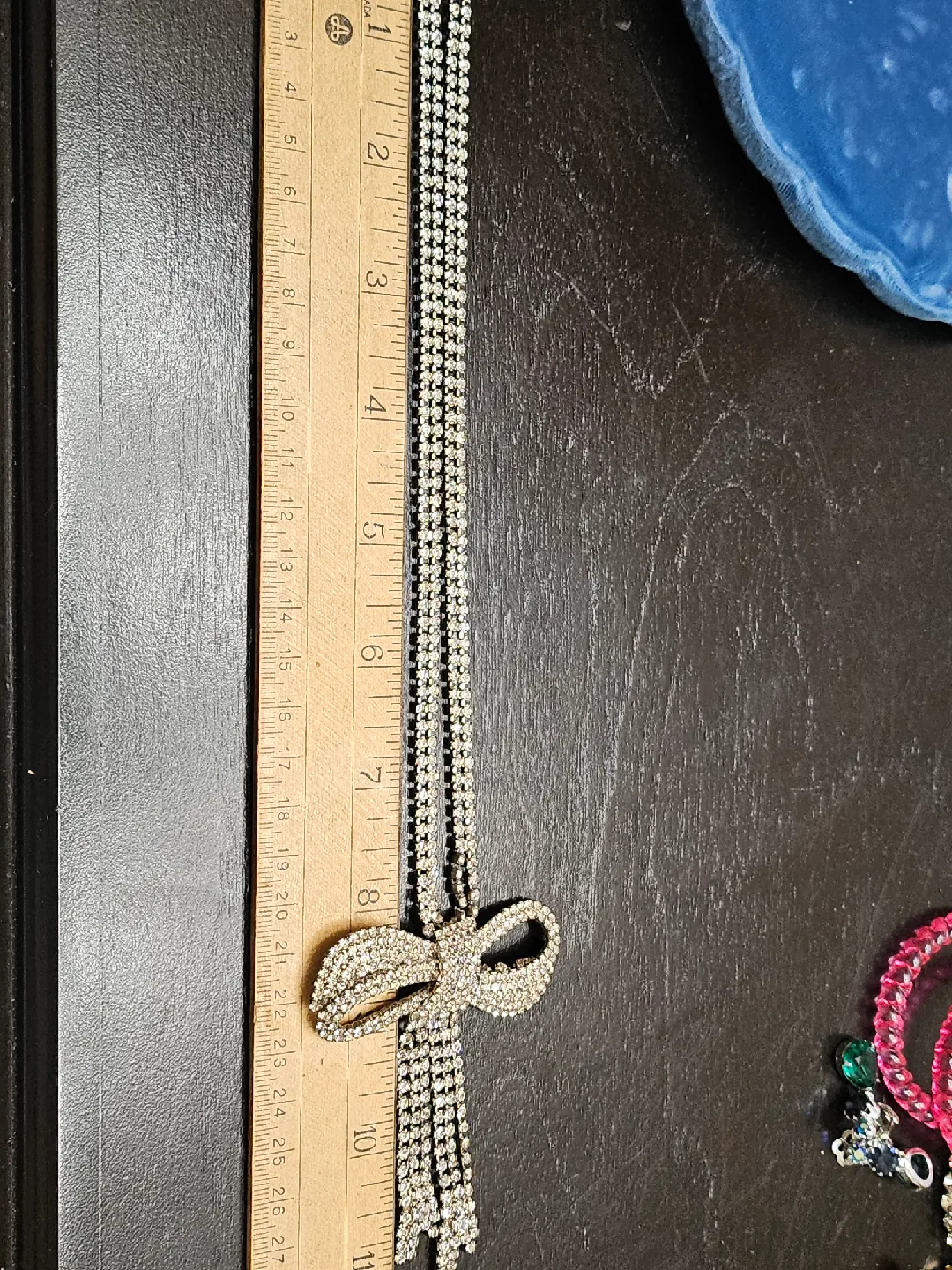vintage 1950 Rhinestone Necklace Bow image indicator(8)