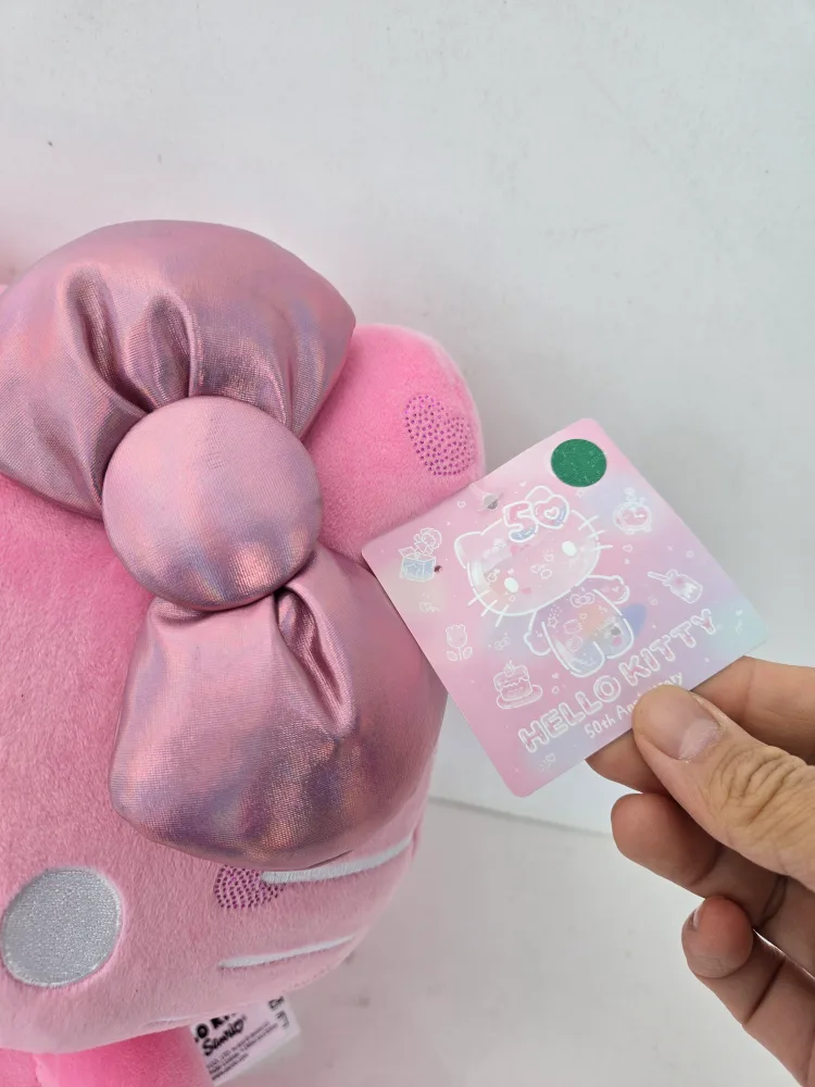 Rare 12 inch hello kitty pink 50th anniversary plush new w tag image indicator(2)