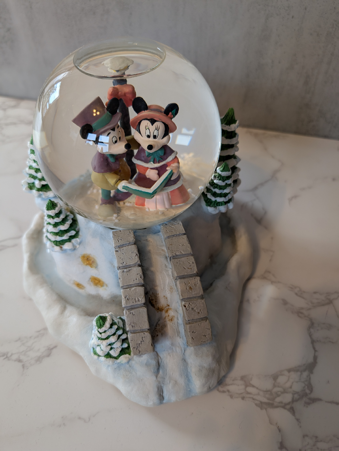 mickey and Minnie musical snow globe