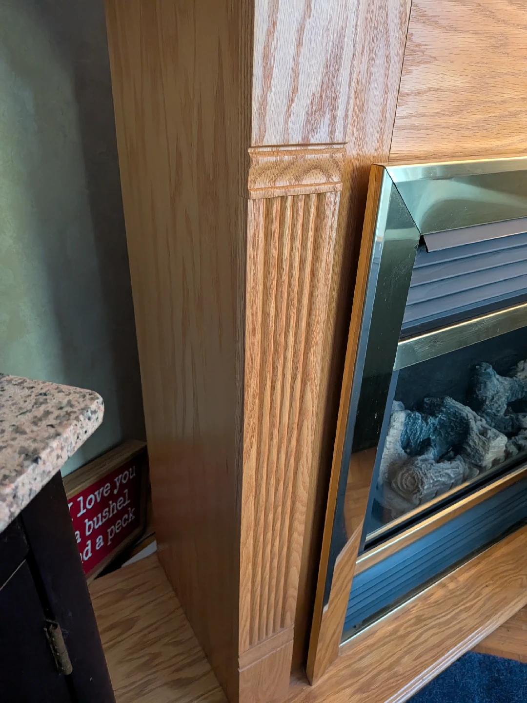 Oak Fireplace with Electric Insert - photo 4