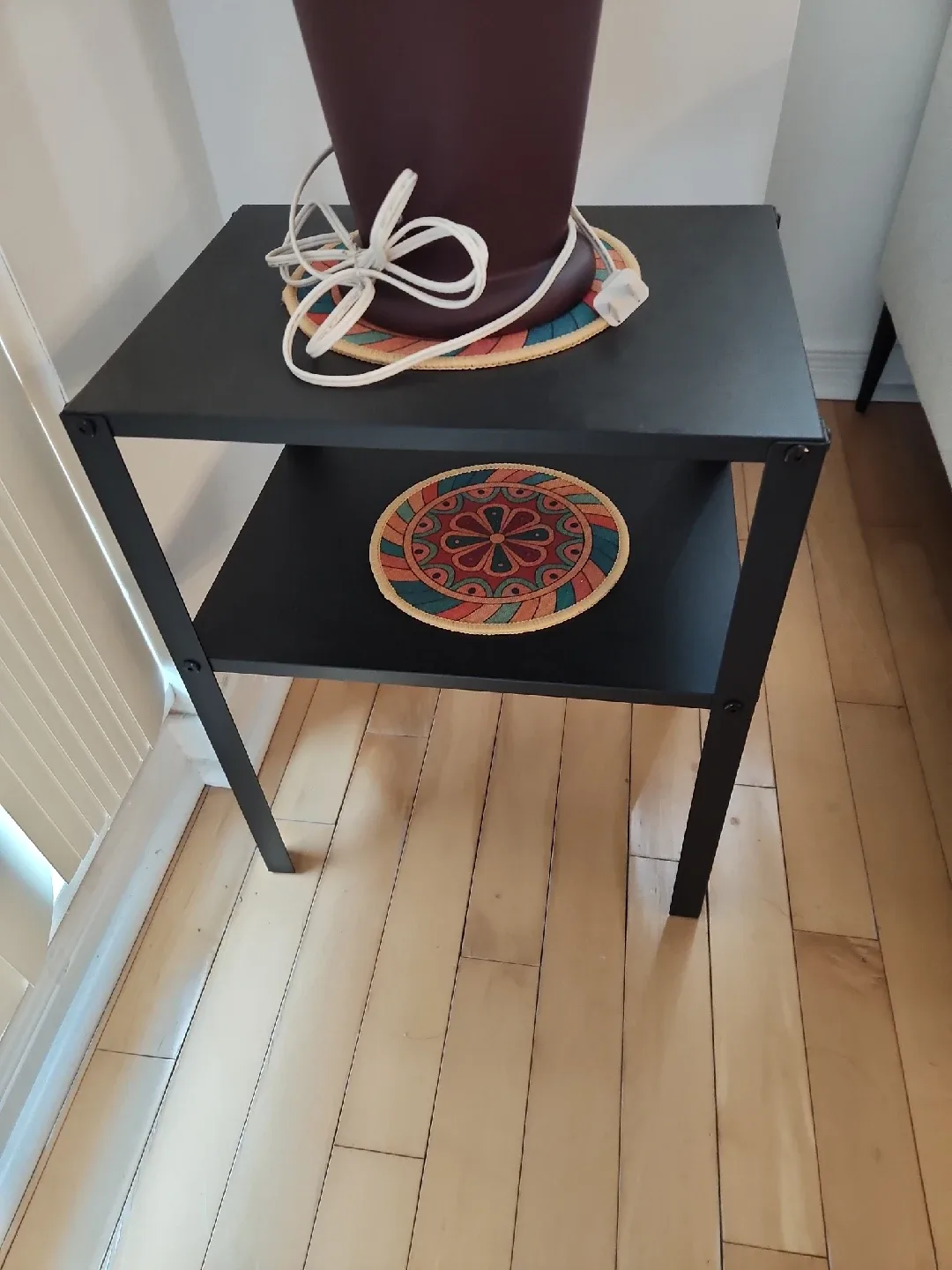 Black Metal 2-Tier Side Table thumbnail