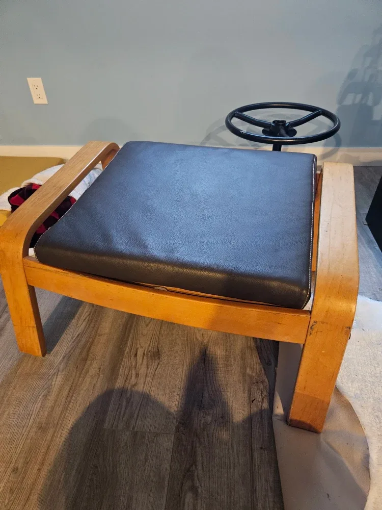 ikea poang footstool old and new cushion thumbnail