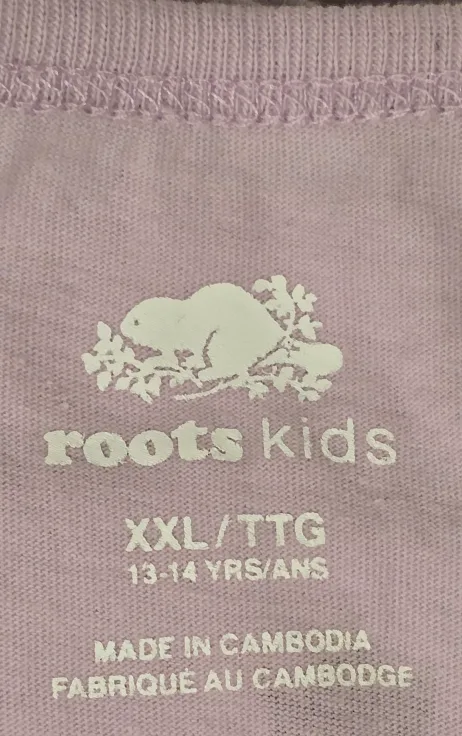 NEW! Girls Roots Lilac Long Sleeve T-shirt - Size 13 - 14 (XXL) image indicator(8)