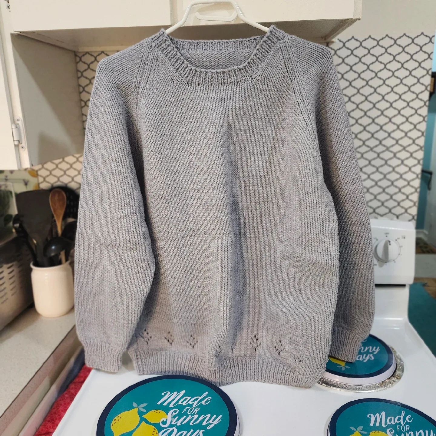 Grey Hand Knit Sweater image indicator(2)